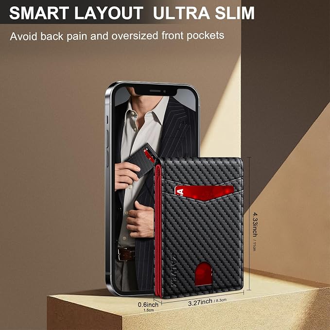 Wallet for Men Slim RFID Blocking Leather Credit Card Holder Wallet for 14 Cards - Image 4