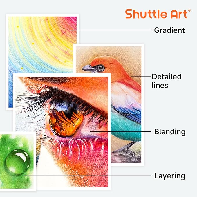 Shuttle Art 180 Coloring Pencils - Image 6