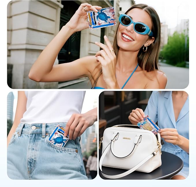 Travelambo Front Pocket Minimalist Leather Slim Wallet RFID Blocking Medium Size - Image 6