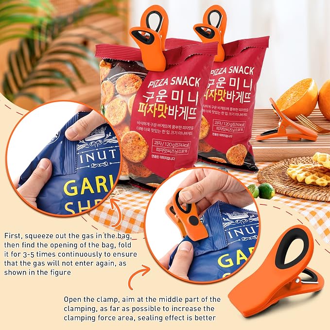 FINDMAG Chip Clips, Bag Clips, 12 Pack Plastic Clip - Image 4