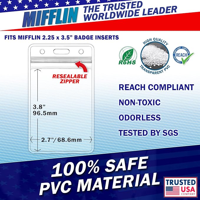 Mifflin-USA Vertical Plastic Card Holder - Image 4