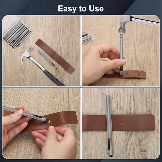 17 Pcs Round Leather Hole Punch Tool 0.5-7mm, Boyistar Metal Hollow Hole - Image 6