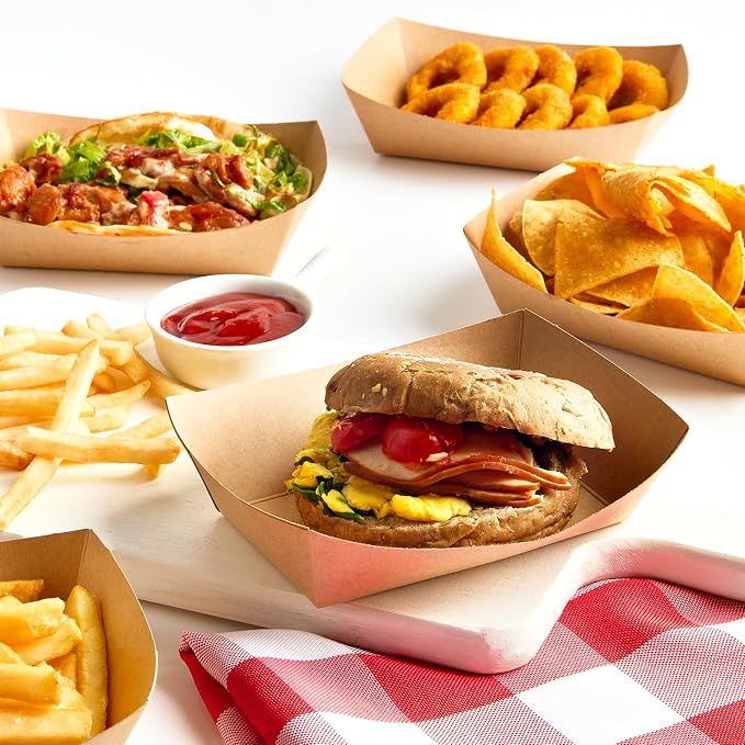 ZORRITA Paper Food Trays, 2 Lb, 100 Pack | Disposable, Take Out Basket Holders - Image 5