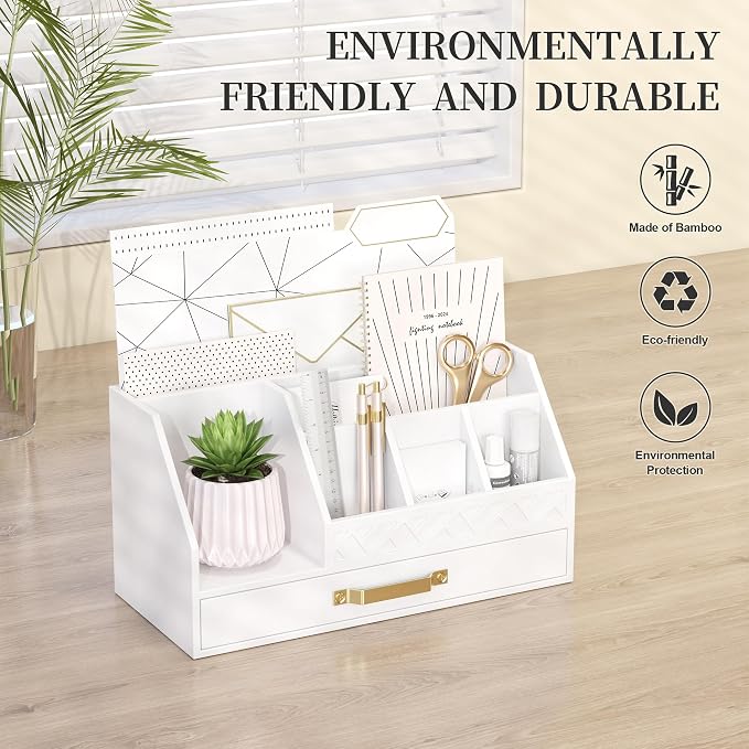 Wisuce Bamboo Mail Organizer Countertop - Image 2