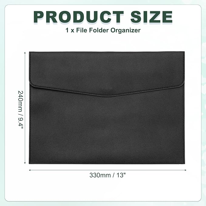 PATIKIL PU Leather A4 File Folder, Document Holder Filing Organizer Portfolio - Image 2
