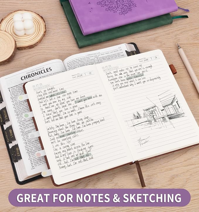 6 Pack Lined Journal Notebook for Women Men, A5 Hardcover Leather Journals for - Image 3