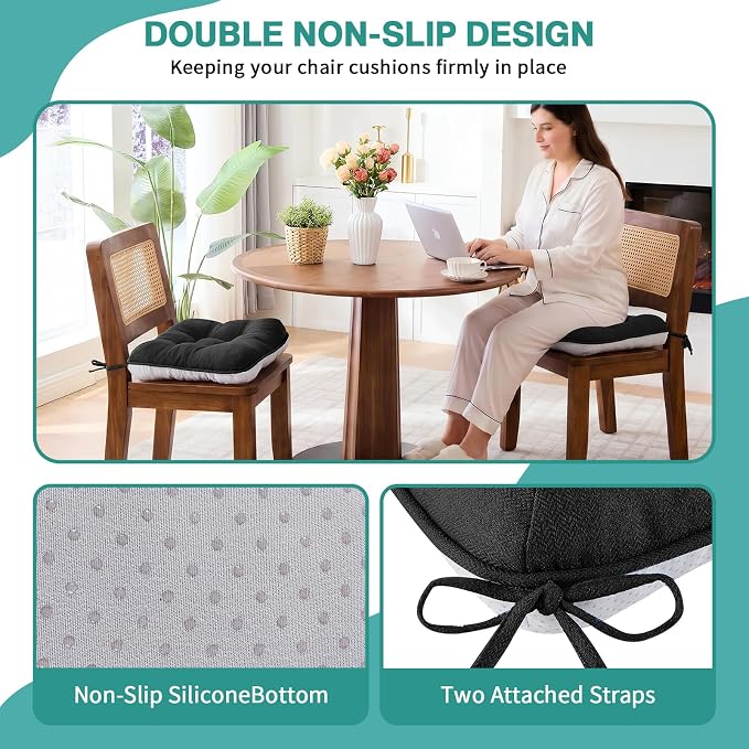 BETU Chair Cushions for Dining Chairs, 3.5" Thick Kitchen Table Chair Pads - Image 2