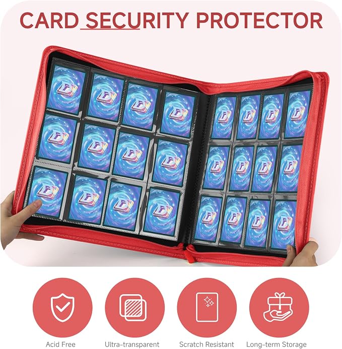 Trading Card Binder with Zip, 12 Pockets Card Binder, 720 Double Sided Pocket - Image 6