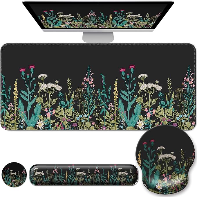 Desk Mat Set + Keyboard and Mouse Pad by VINEBURY