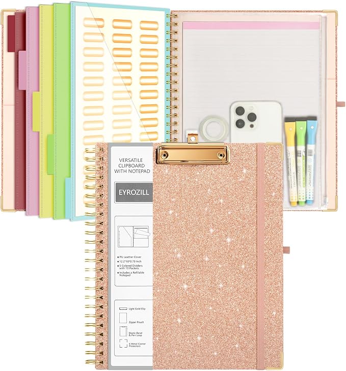 EYROZILL Clipboard Folio with Refillable Lined Notepad by EYROZILL