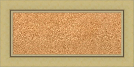 Amanti Art Natural Cork Board for Wall, 18x36 Vision Board with Gold Frame, Medium Corkboard Office Decor for Home Organization, Casual Corkboard Pinboard to Display Items for Home Organization in-DeskLoop Office