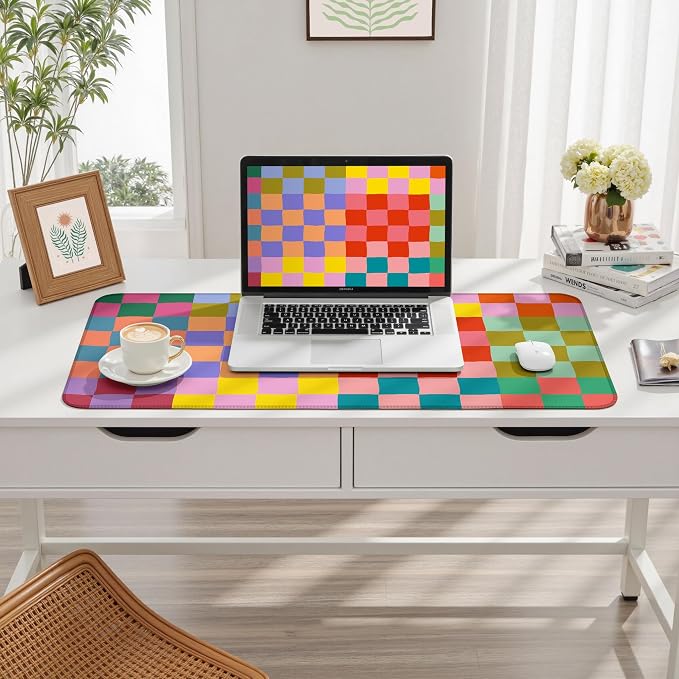 Checkered Desk Mat Retro Cute Mouse Pad XXL Large Mouse Pad, Desk Matt - Image 8