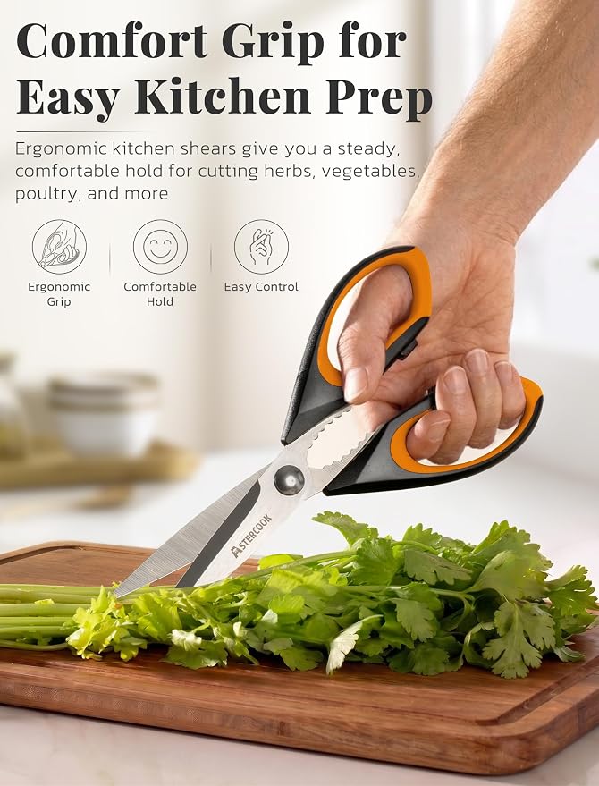 Astercook Kitchen Scissors 3 Pack, Heavy Duty All Purpose Kitchen Shears - Image 5
