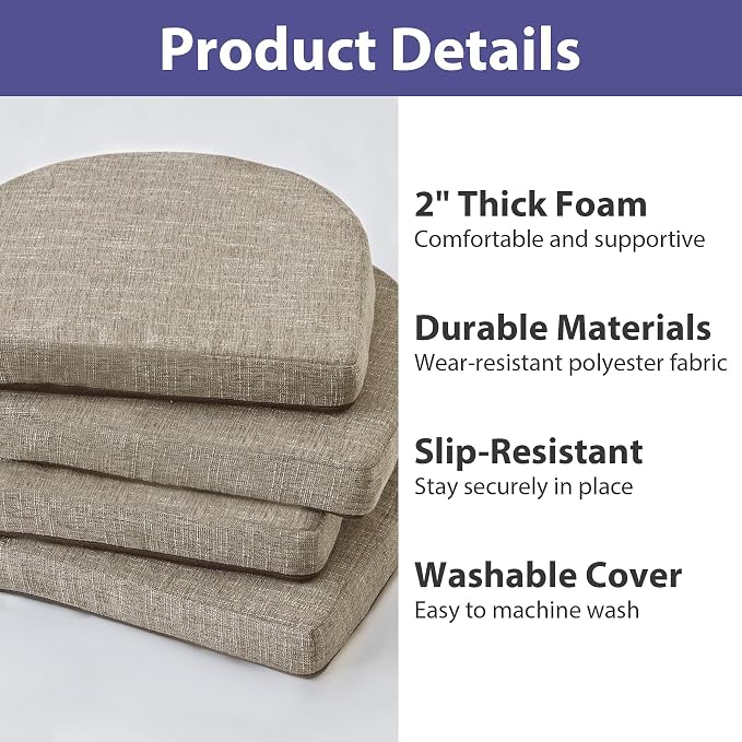 IPYNBAP Chair Cushions for Dining Chairs, Kitchen Chair Cushions, Non Slip - Image 7