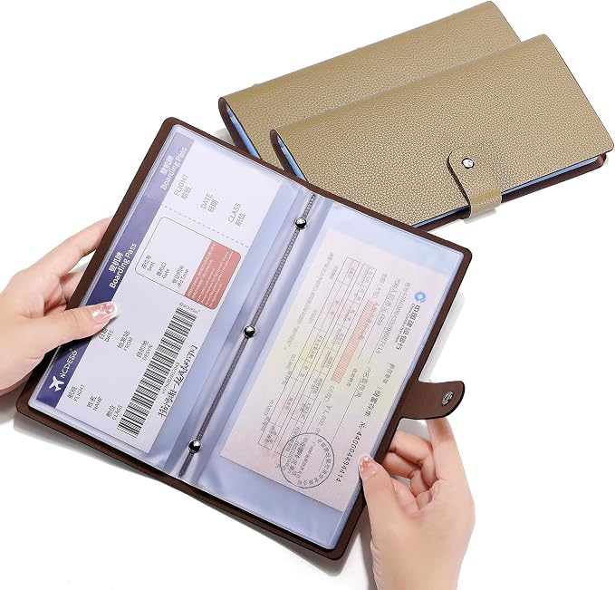 Leather Coupon & Receipt Organizer, Portable Receipt Holder by Romozi