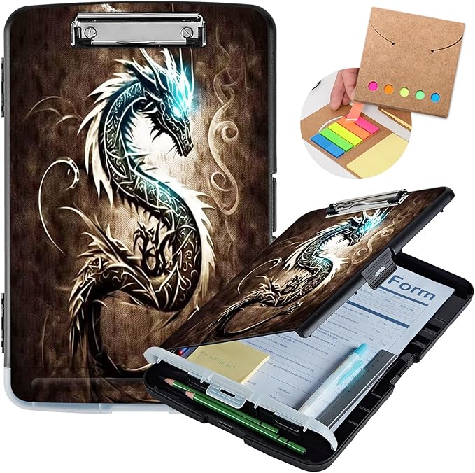 Clipboard with Storage, Heavy Duty Plastic Storage Clipboard with Low Profile by Unknown