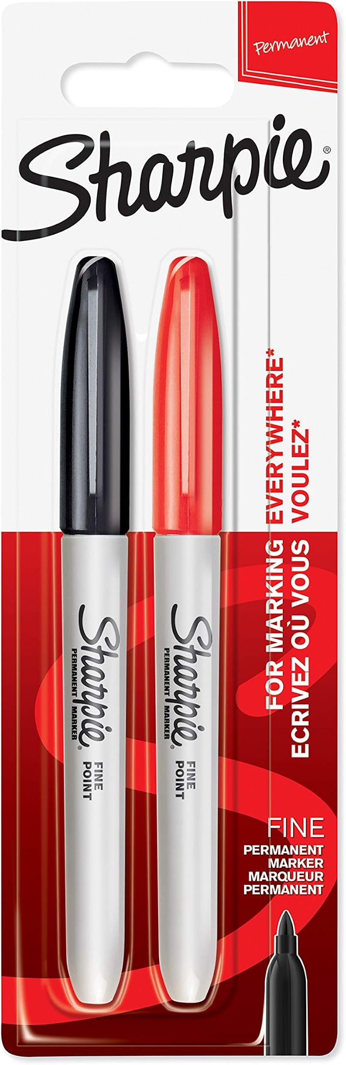Sharpie Permanent Markers, Fine Tip, 2 Pack by Unknown