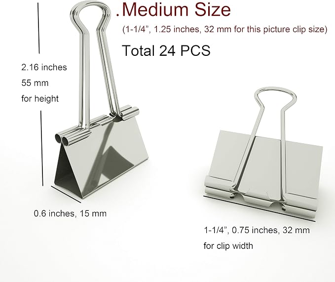 Nctinystore Binder Clips Medium Metal Clamp - Image 2