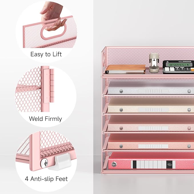 6 Tray Paper Organizer Letter Tray - Image 3