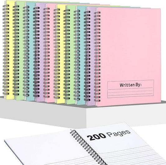 Henoyso 10 Pcs 100/50 Sheets Primary Composition Notebook K-2 Bulk Spiral Primary Journal Drawing Handwriting Practice for Kids Kindergarten 1st 2nd Back to School Supplies (Macaron Color,100 Sheets)-DeskLoop Office