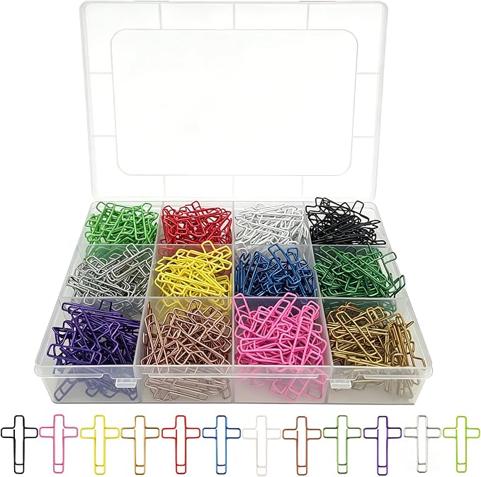 300 Pcs Colored Cross Paper Clips by Unknown