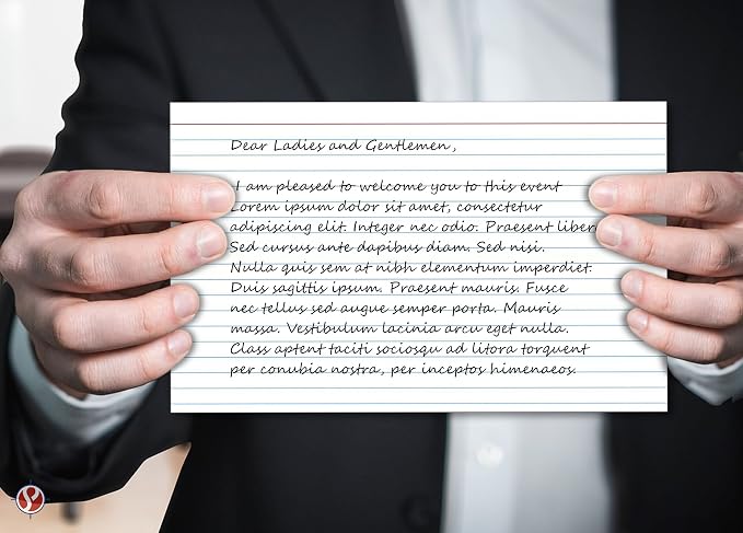 Ruled Index Cards, On 100lb Heavyweight Thick White Cover Stock. "100 per pack" - Image 3