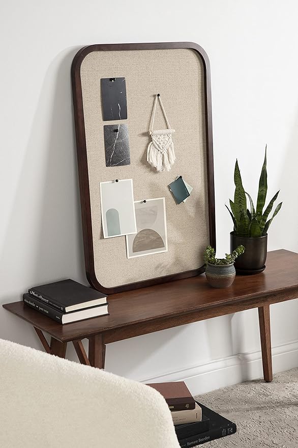 Kate and Laurel Hutton Transitional Pinboard; 20 x 30; Walnut Brown; Radius - Image 2