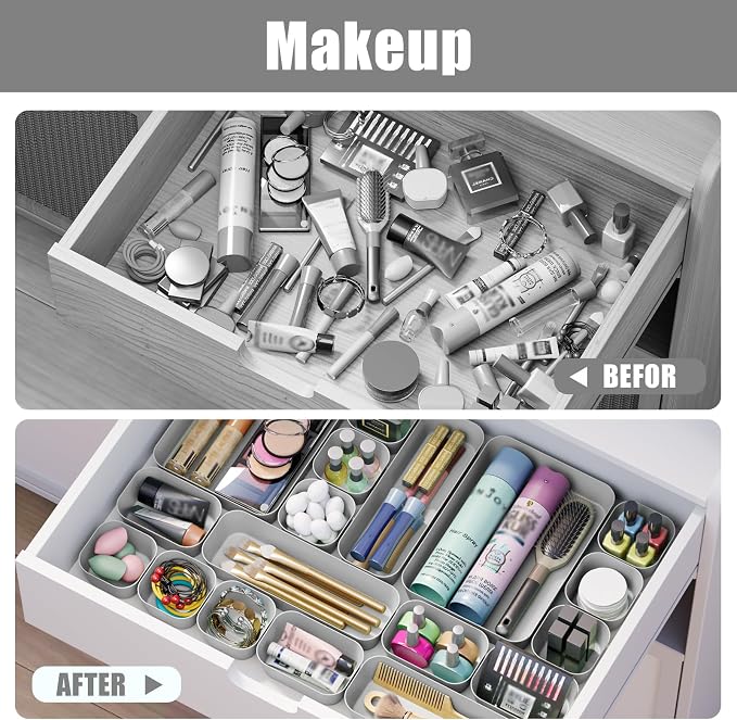 Drawer Organizers Bins 18 PCS for Bathroom Makeup Desk Office | - Image 8