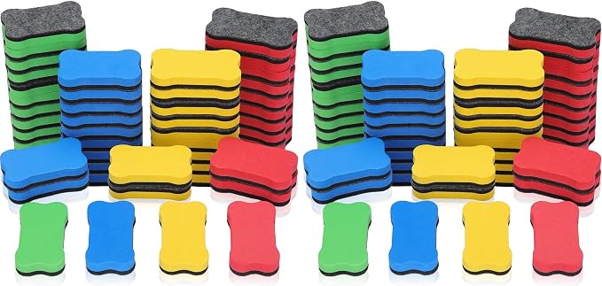 Outus 48 Pieces Magnetic Whiteboard Dry Eraser Office Erasers Bone Shaped Dry by Outus