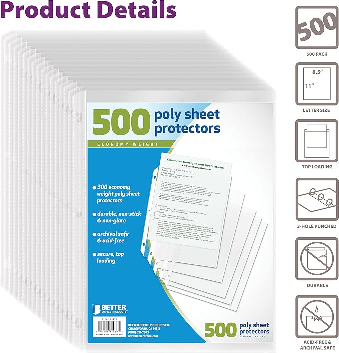 Better Office Products Sheet Protectors - Image 2