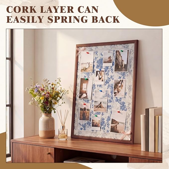 Leinuosen 17" x 23" Linen Cork Board - Image 4