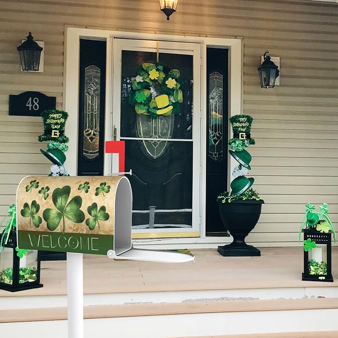 Shamrock Welcome St. Patrick's Day Mailbox Covers, 25.5 X 21 in Mail Box Covers - Image 4