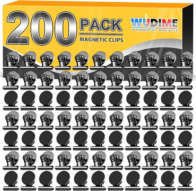 200 Pack Magnetic Clips Heavy Duty, Fridge Magnets Refrigerator Magnets by WUDIME