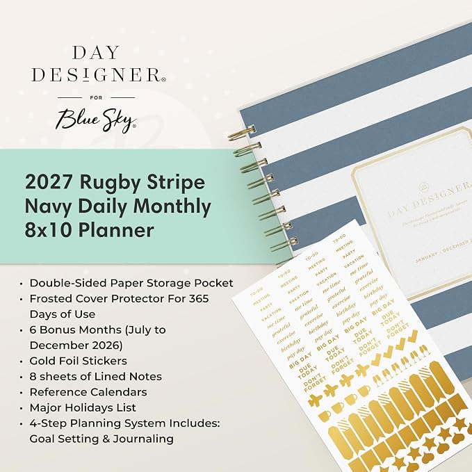 Blue Sky Day Designer 2027 Daily and Monthly Planner Calendar, January 2027 - Image 9