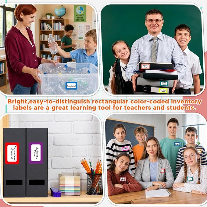Outus 1000 Pcs Colored Sticker Labels Rolls Rectangular Coding Labels 2 X 3 - Image 5