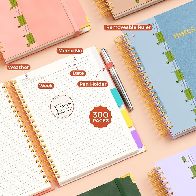 XYark A4 Hardcover Spiral Notebook, 8.5"x11" College Ruled Notebooks - Image 6