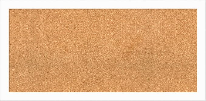 Amanti Art Natural Cork Board for Wall, 23x47 Vision Board with White Frame, Oversize Corkboard Office Decor for Home Organization, Casual Corkboard Pinboard to Display Items for Home Organization in-DeskLoop Office