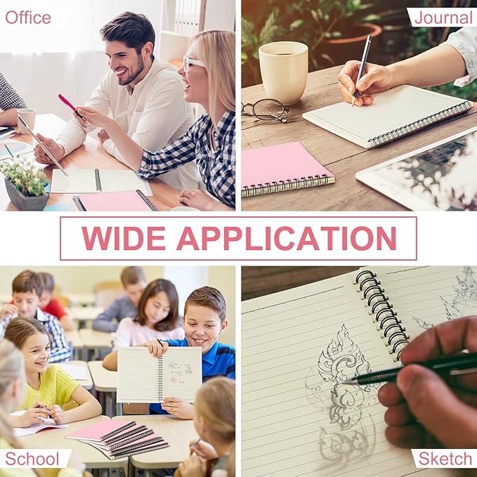 Yahenda 18 Pcs Spiral Notebook Bulk A5 Journal Lined 8.3'' x 5.5'' Writing Composition Paper Small Notepad Subject Notebook for Students Office Business Back to School Supplies (Pink)-DeskLoop Office