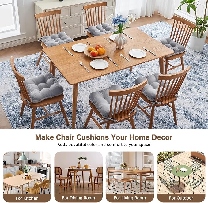 BETU Chair Cushions for Dining Chairs Set of 6, 3.5" Thick Kitchen Table Chair - Image 6