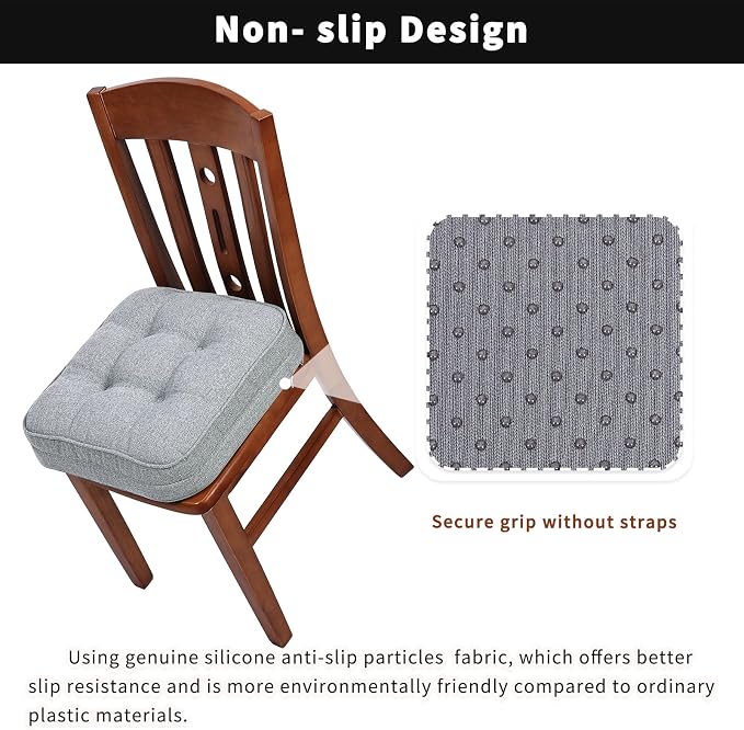GOFORIT Chair Cushions Set of 4, Tufted Shredded Memory Foam Chair Pads - Image 3