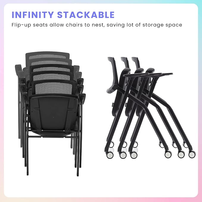 BROBRIYO, 4 Pack Stackable Conference Room Chairs - Image 5