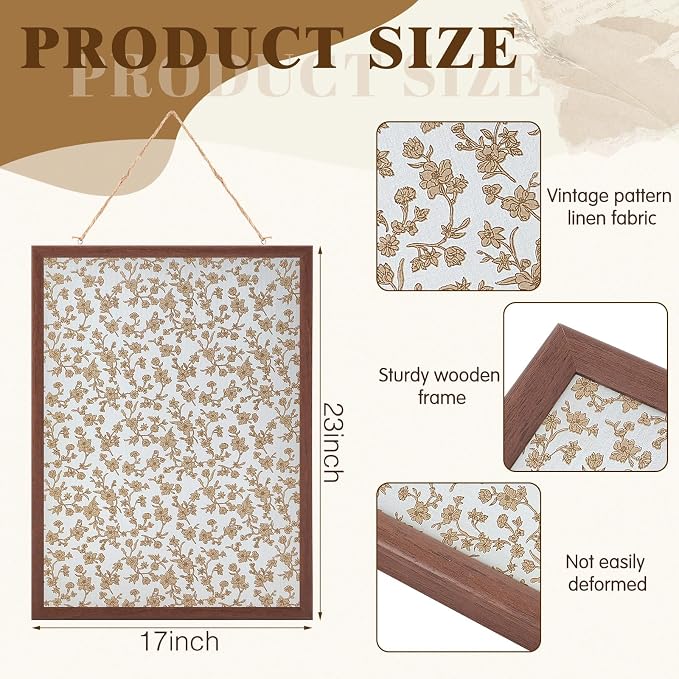 Leinuosen 17" x 23" Linen Cork Board - Image 2