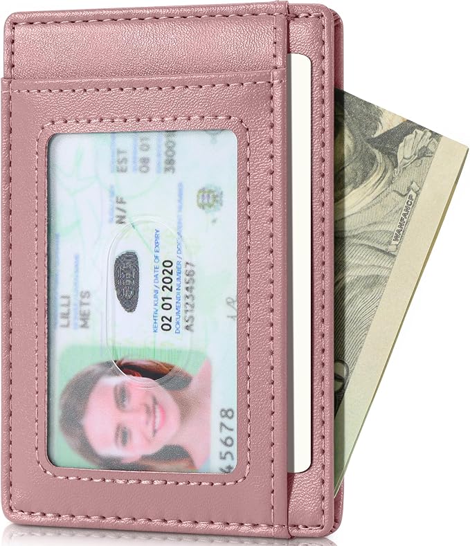 Travelambo Slim Wallet Front Pocket Minimalist Leather RFID Blocking Medium Size - Image 9