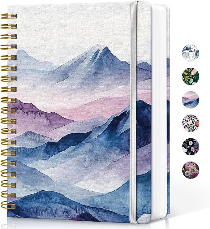 Lined Spiral Notebook Journal for Work, 300 Pages Thick B5 (7.1"x10") College Ruled Journal for Women & Writing, Hardcover Notebook for Note Taking, Perfect for Office Home School, Distant Peak-DeskLoop Office