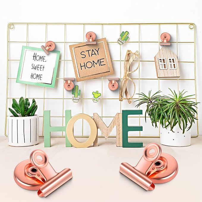 Grtard 24pack Rose Gold Magnetic Clips, Strong No-Scratch Refrigerator Magnets - Image 7