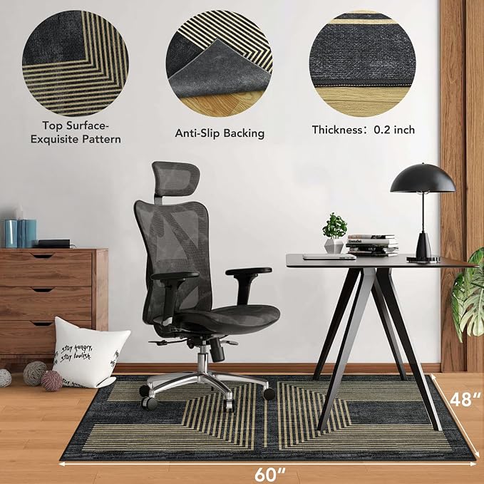 Office Chair Mat for Hardwood Floor&Tile Floor, Under Desk Rug for Rolling - Image 2