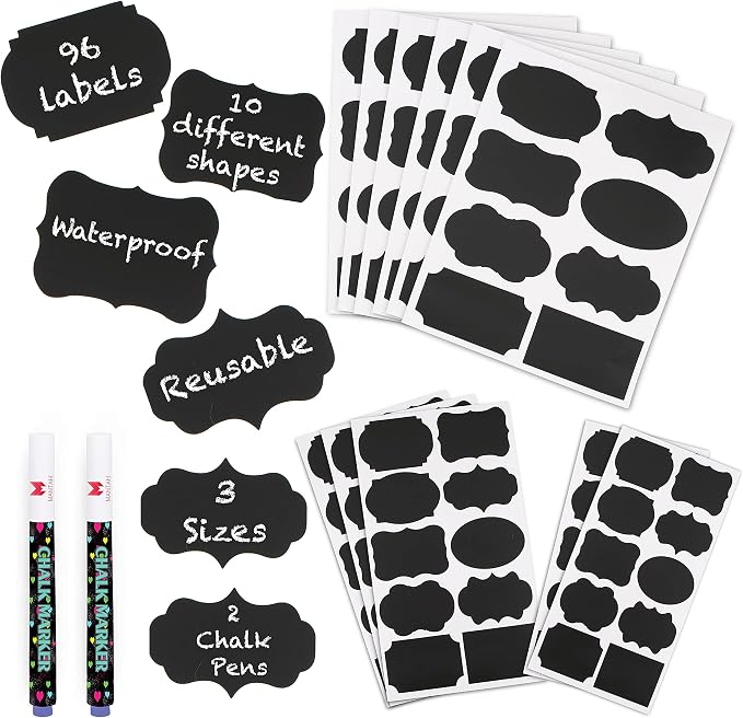 Mantah Chalkboard Label Stickers 96pcs by Mantah