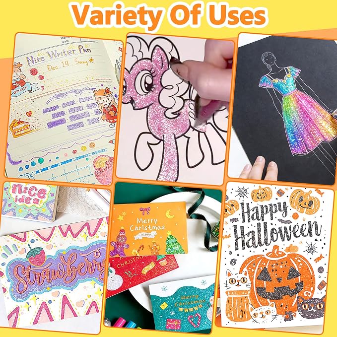 Glitter Gel Pens, 48 Colors Sparkle Gel Pens - Image 5