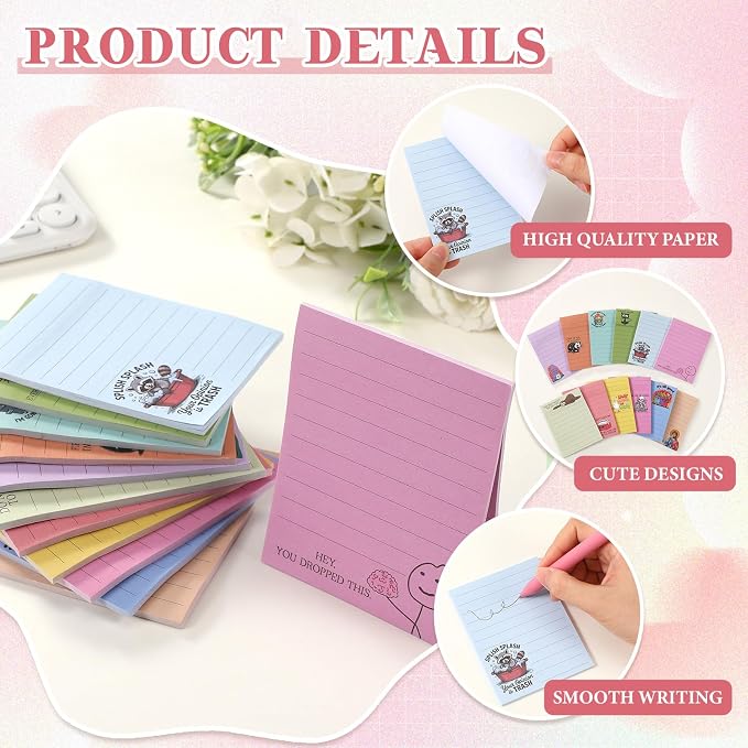 12 Pcs Funny Sticky Notes for Work 4x3 Inches Sarcastic Self Adhesive Notepads - Image 3