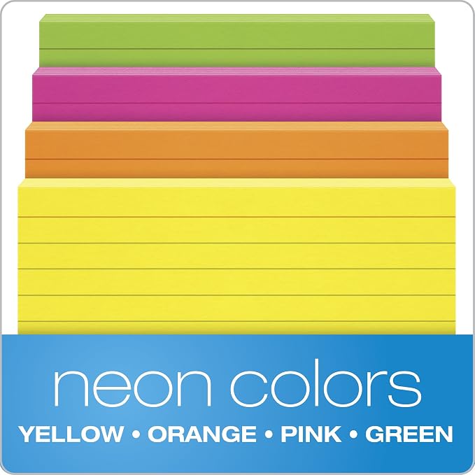 Oxford Neon Index Cards, 100 Per Pack - Image 4